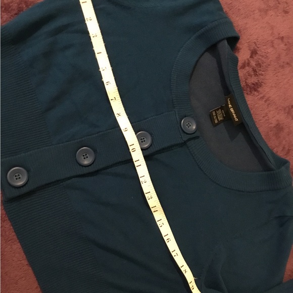 Vintage EUC Lane Bryant Blue Cropped Button Front Long Sleeve Blue Sweater - Picture 5 of 9